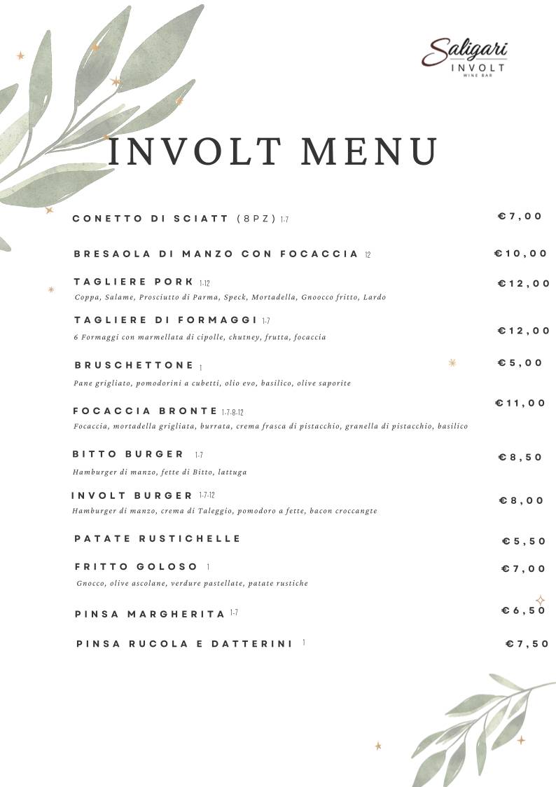 Menu di Involt WINEBAR 