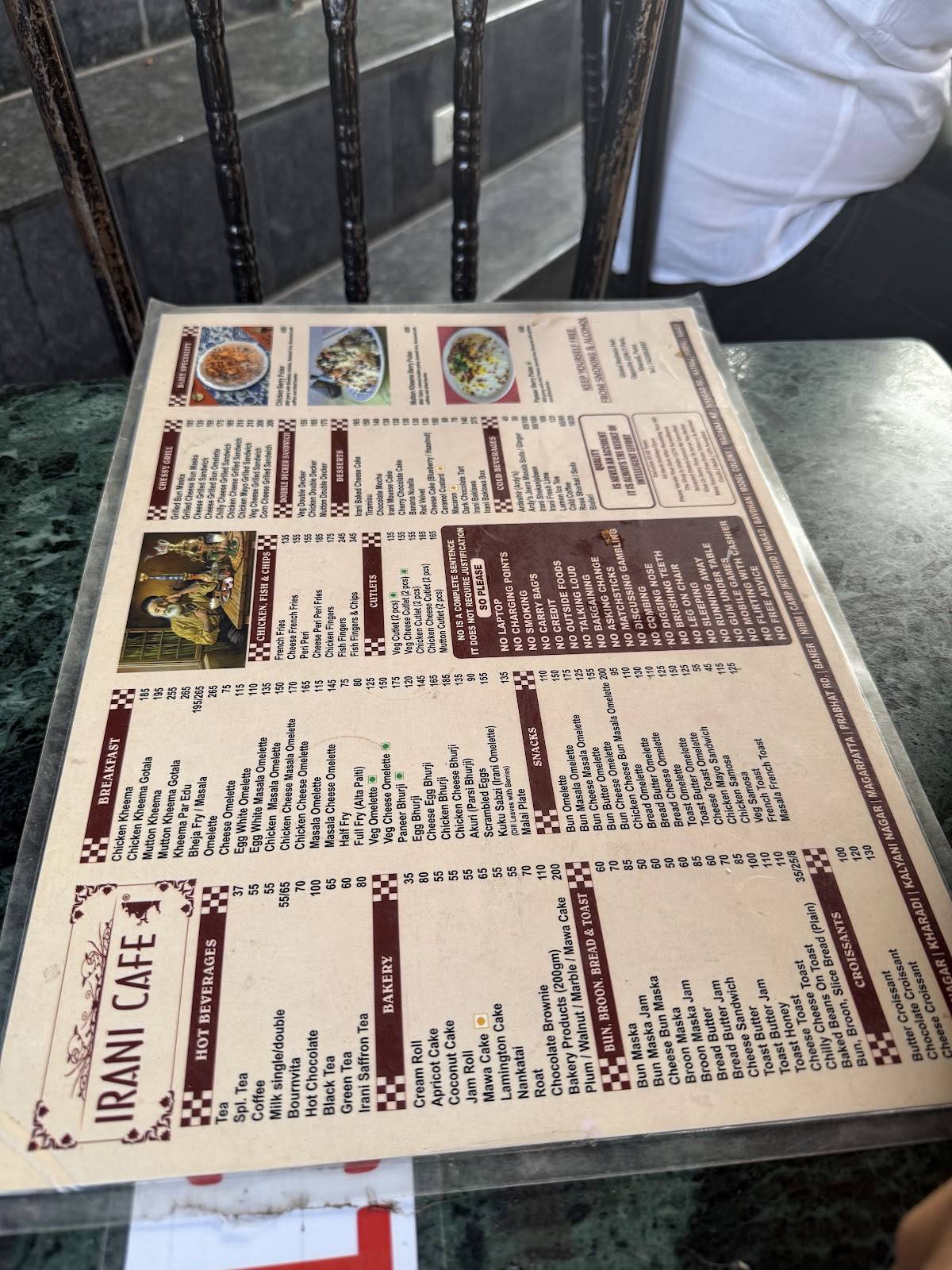 Irani Cafe - Kharadi menu
