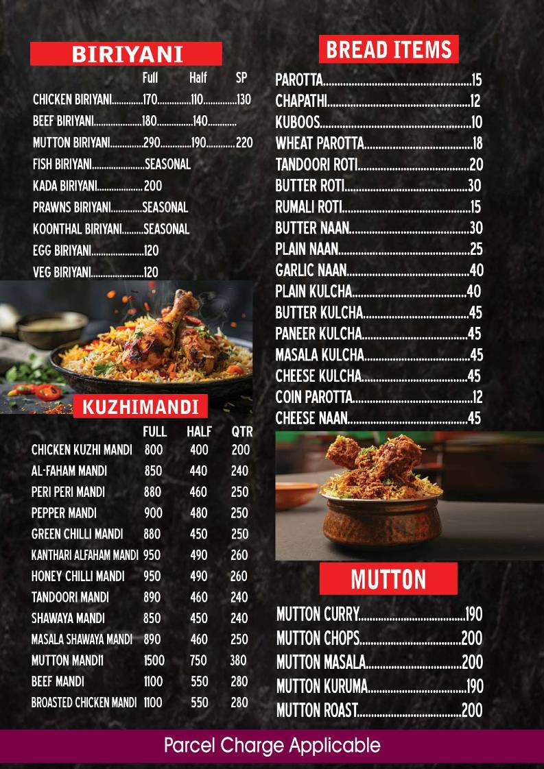 Zoe's menu