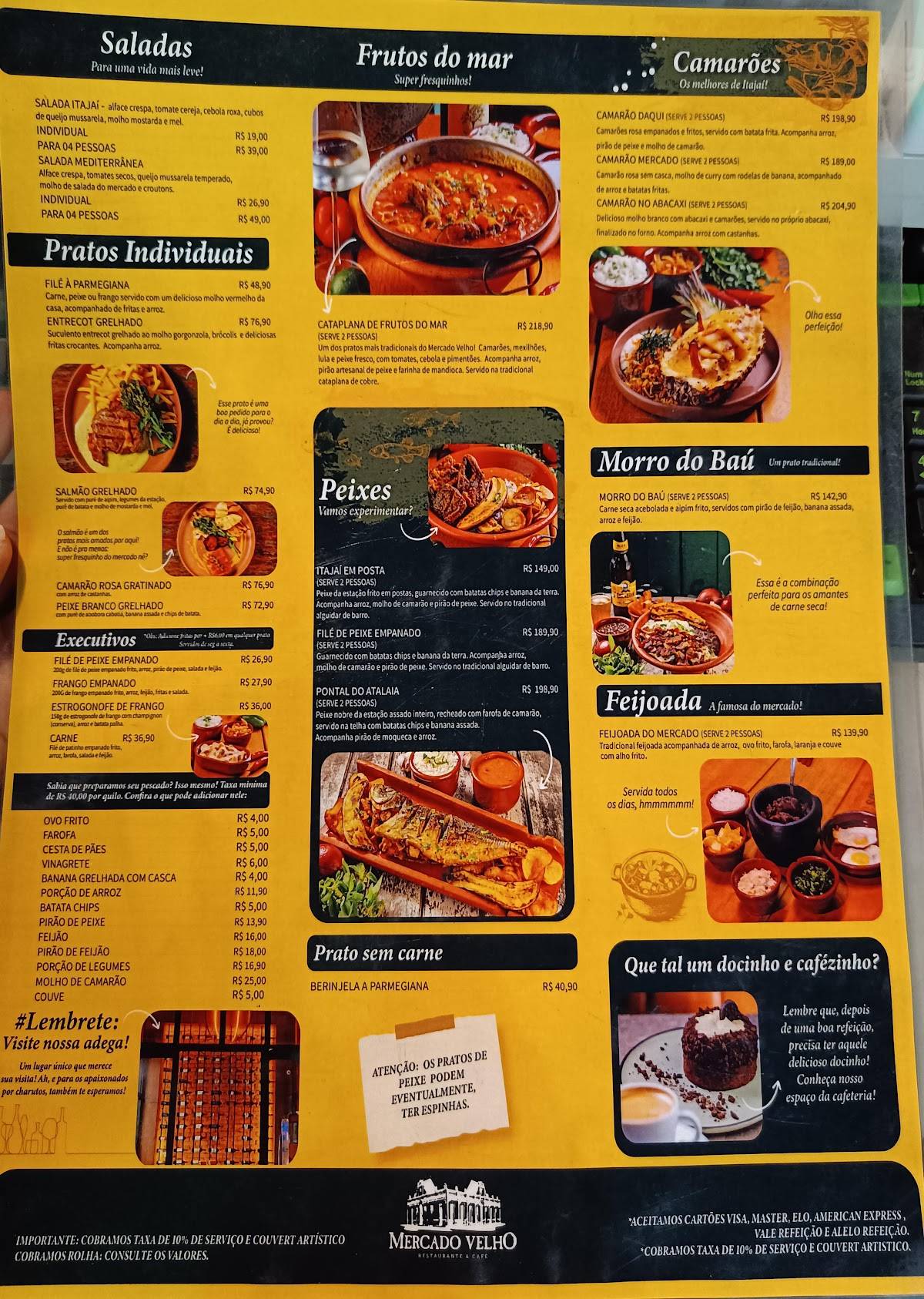 Café e Restaurante Mercado Velho cardápio