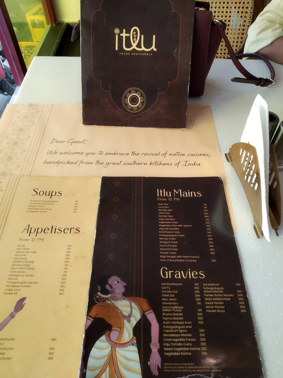 Menu At Itlu Hyderabad