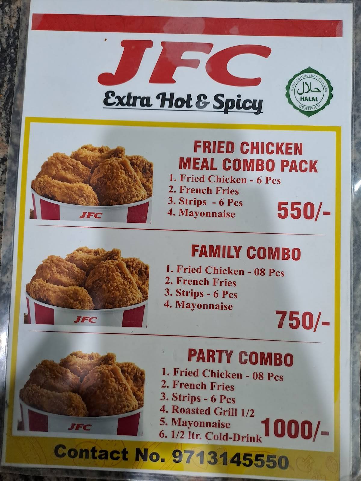 JFC menu