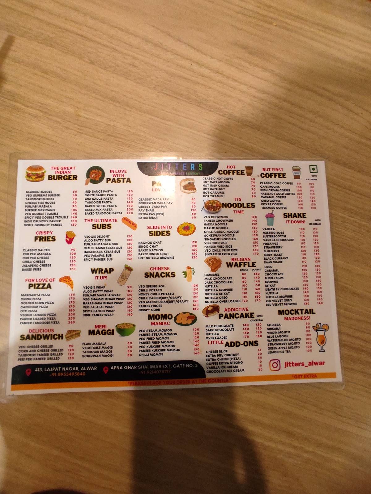 JITTERS - Alwar menu