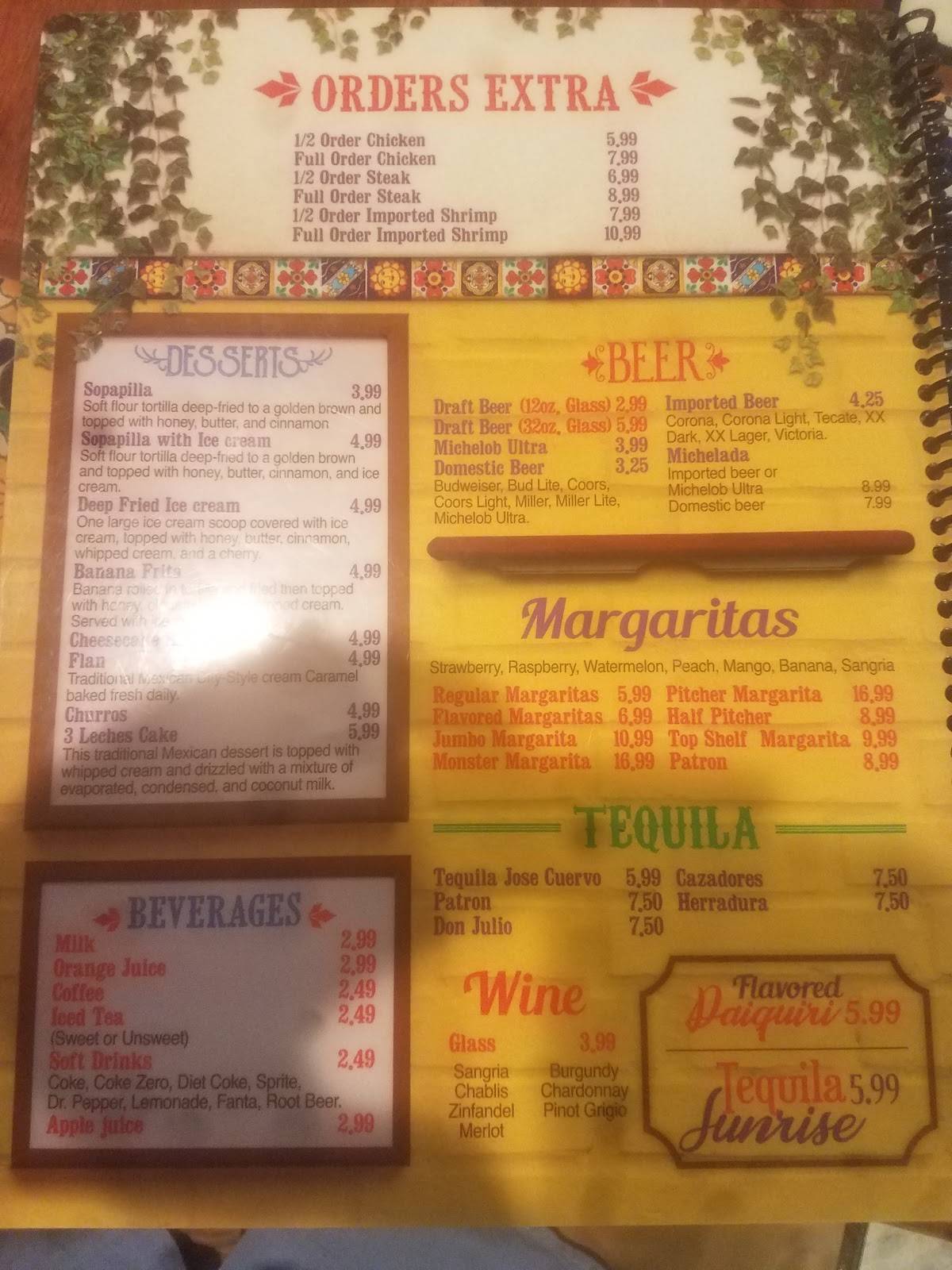 Menu at Jalisco Mexican Grill restaurant, Abbeville