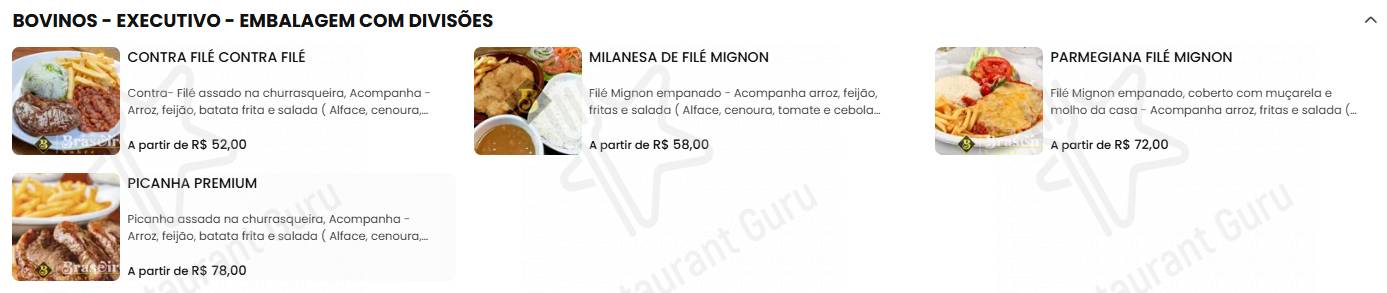 Menu para Braseiro Nobre restaurante