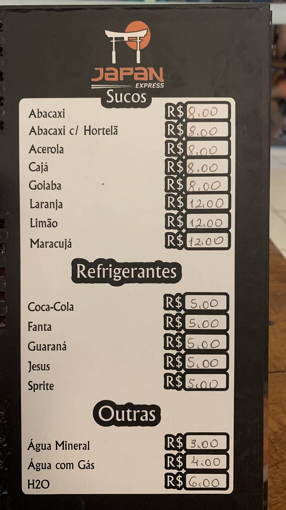 Japan Express cardápio