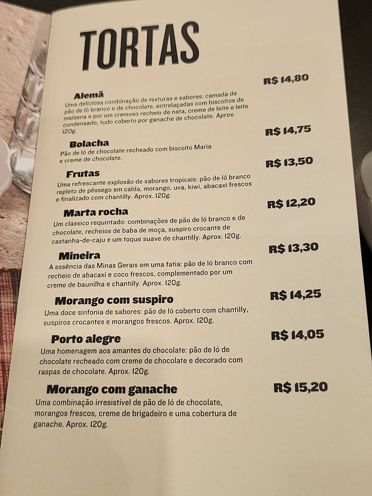 Jauense Confeitaria - Batel cardápio
