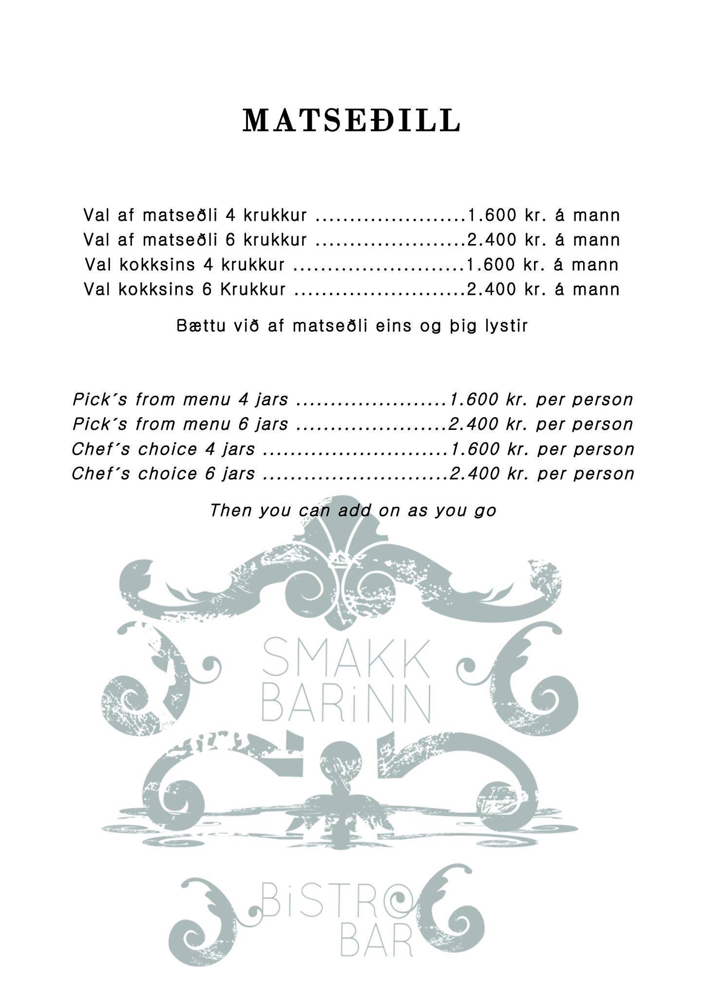 Menu de Jazzy's