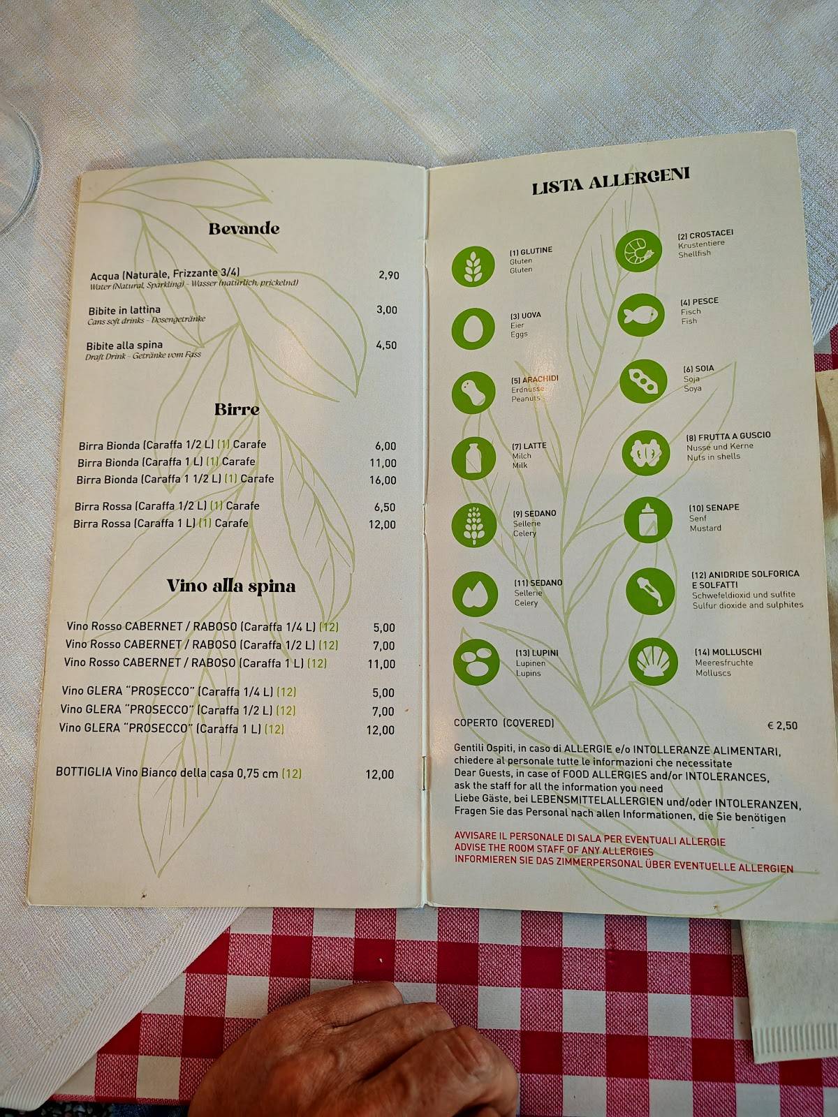 Menu di La Frasca 