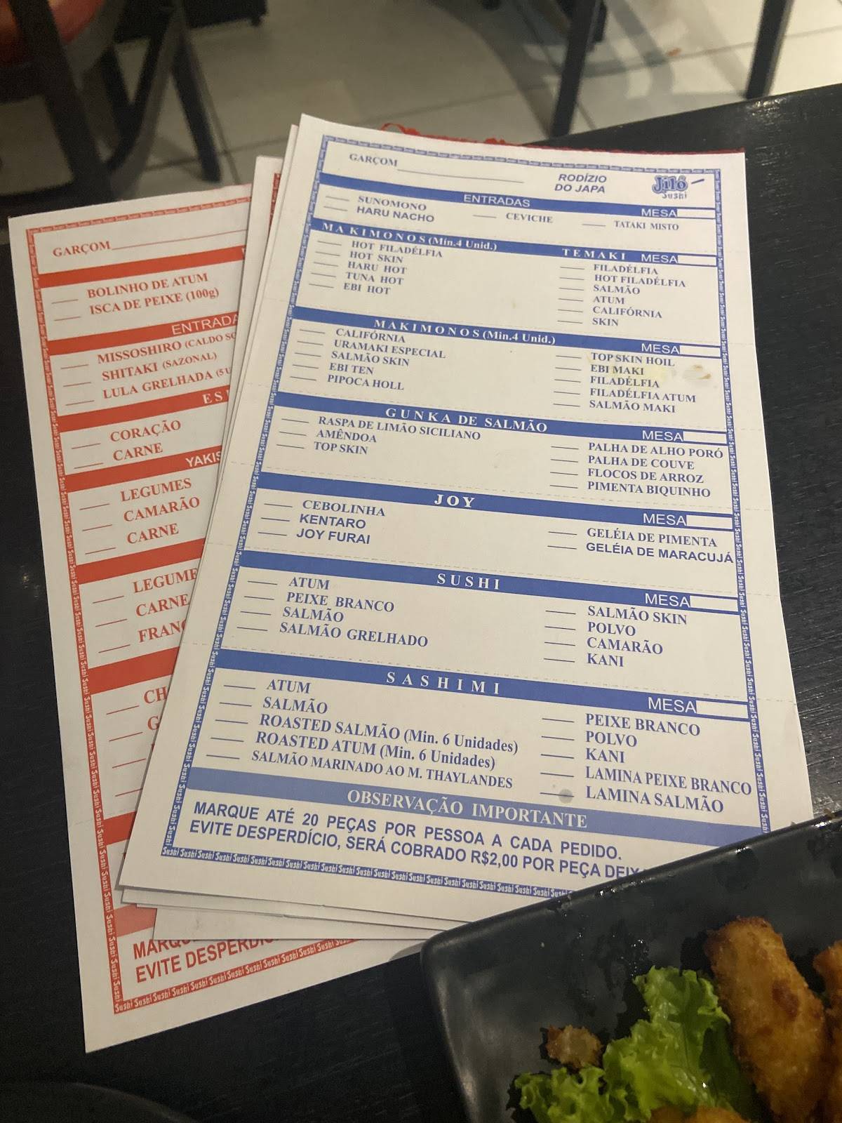 Jiló na Manteiga cardápio