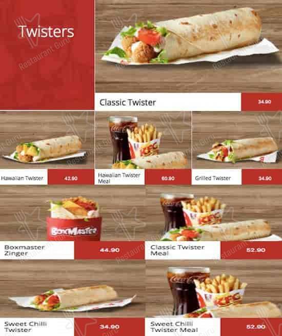 Menu de KFC Bree Street