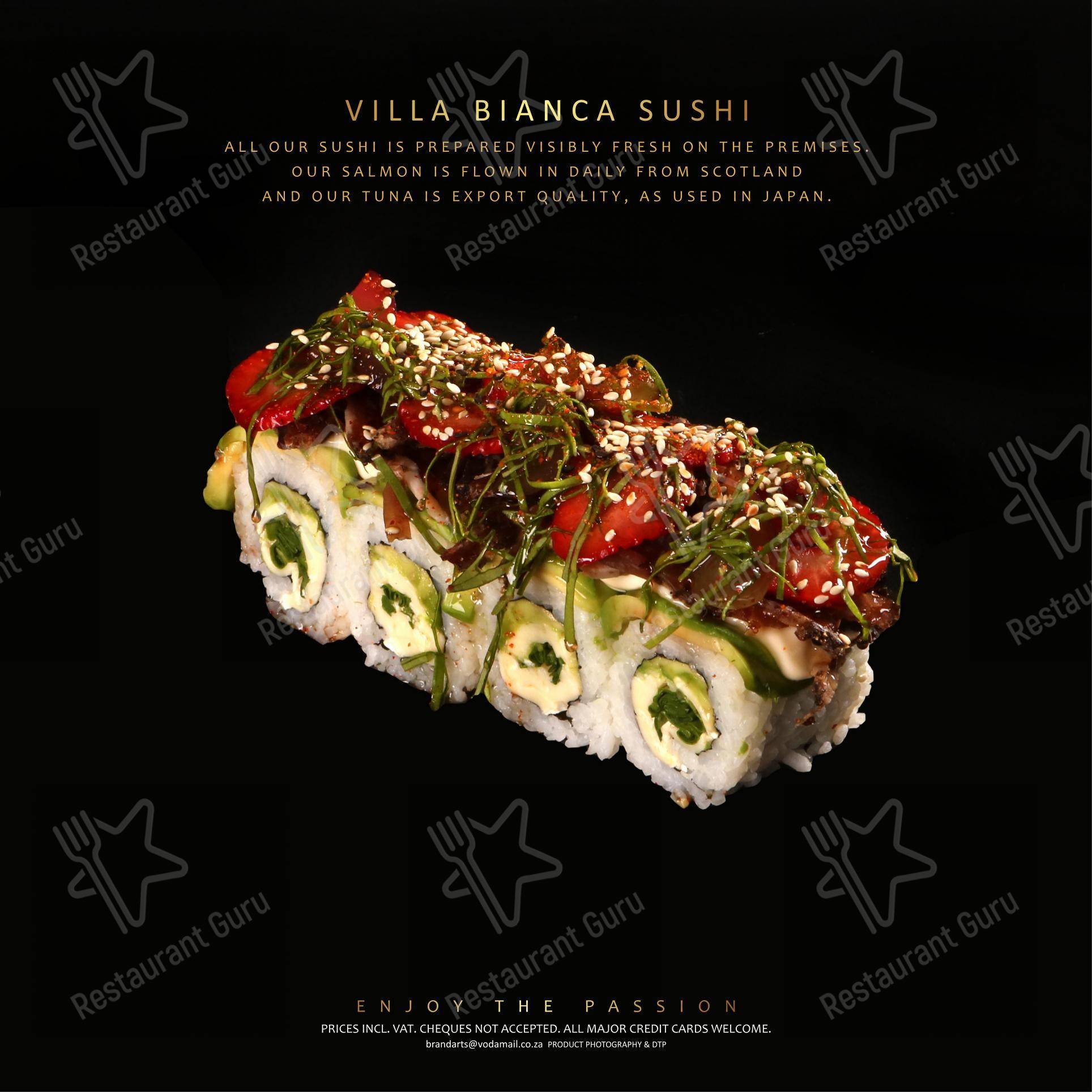 Menu at Villa Bianca Mediterranean Cuisine & Sushi restaurant, Kempton