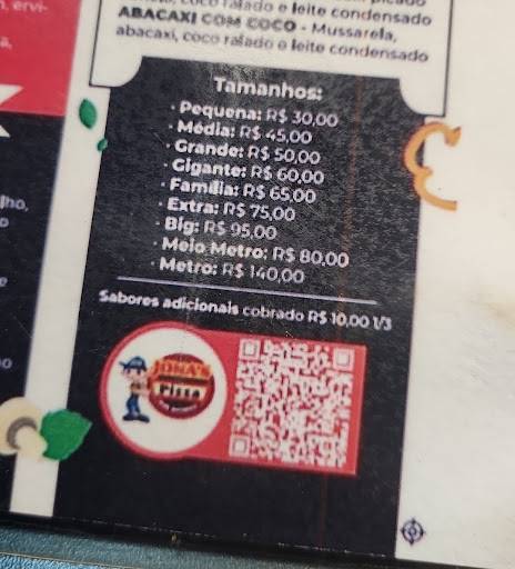 Jonas Pizzaria cardápio