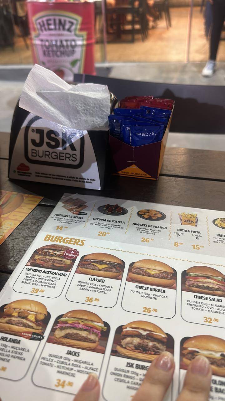 Jsk Burgers cardápio