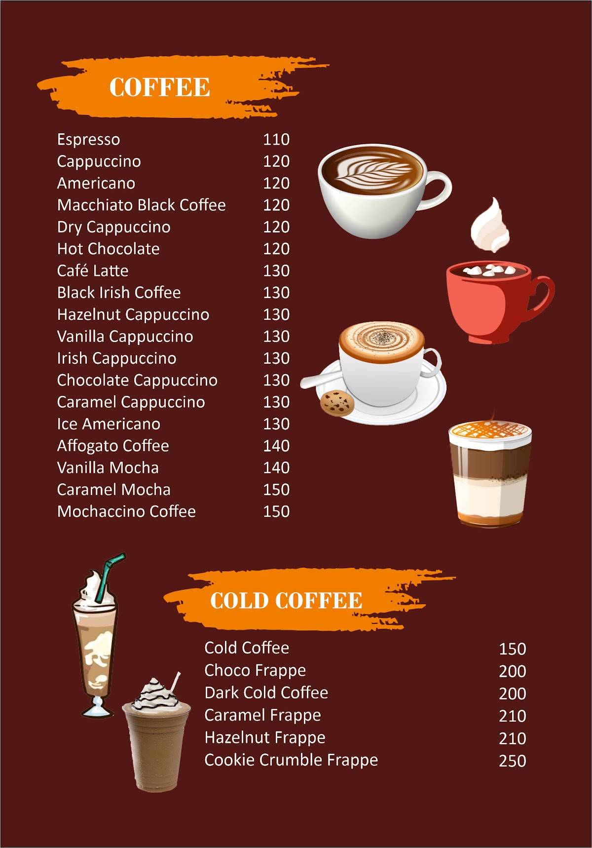 Just Bake Cake Shop & Coffee House Kolhapur menu