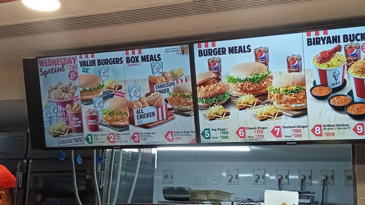KFC menu