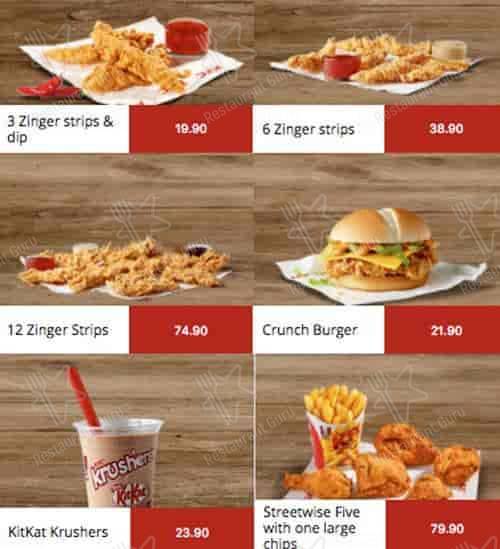 Menu de KFC Bree Street