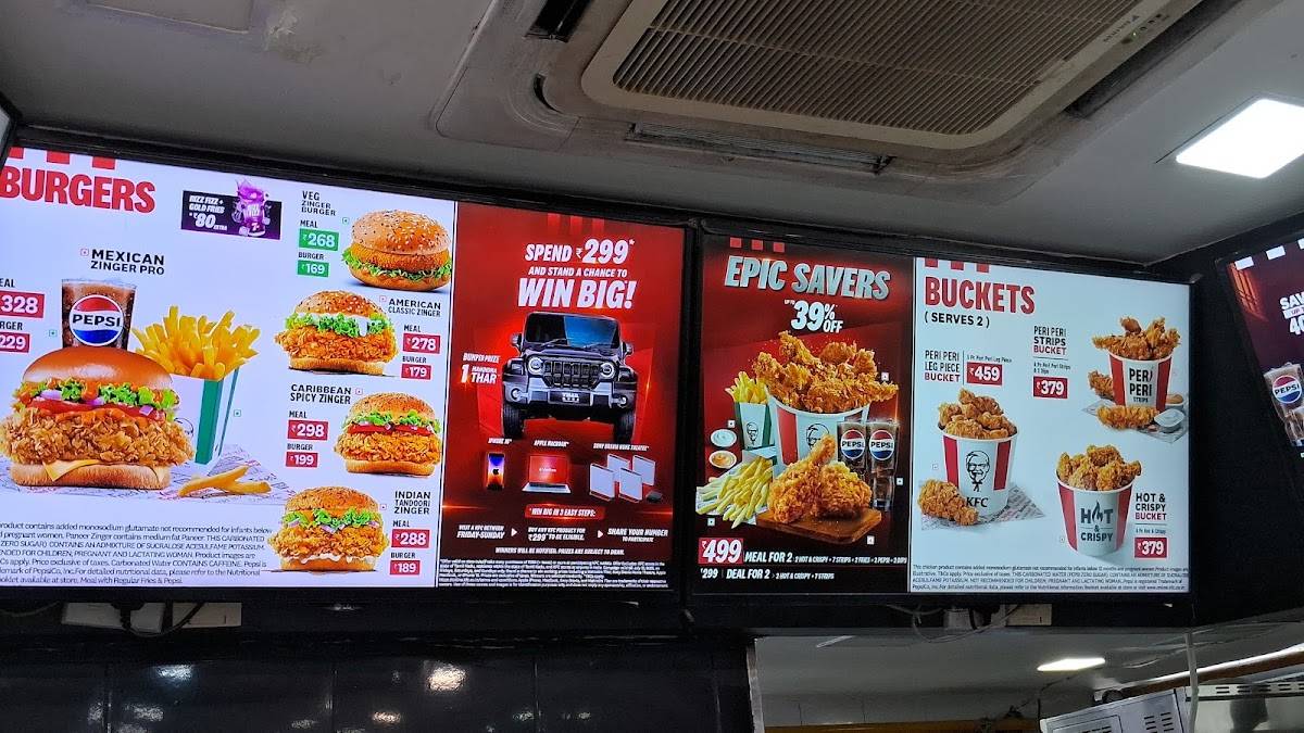 KFC menu
