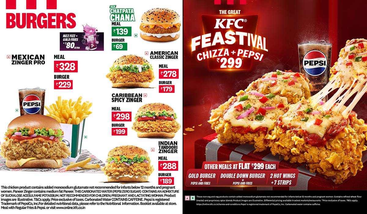 KFC menu