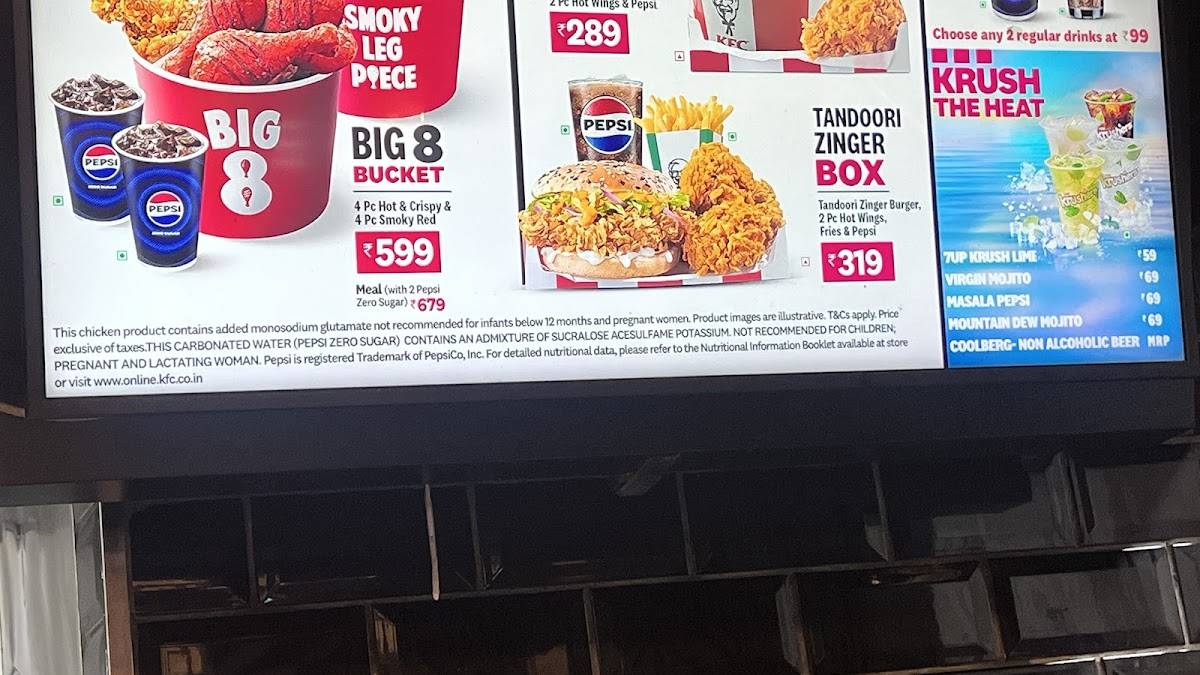 KFC menu