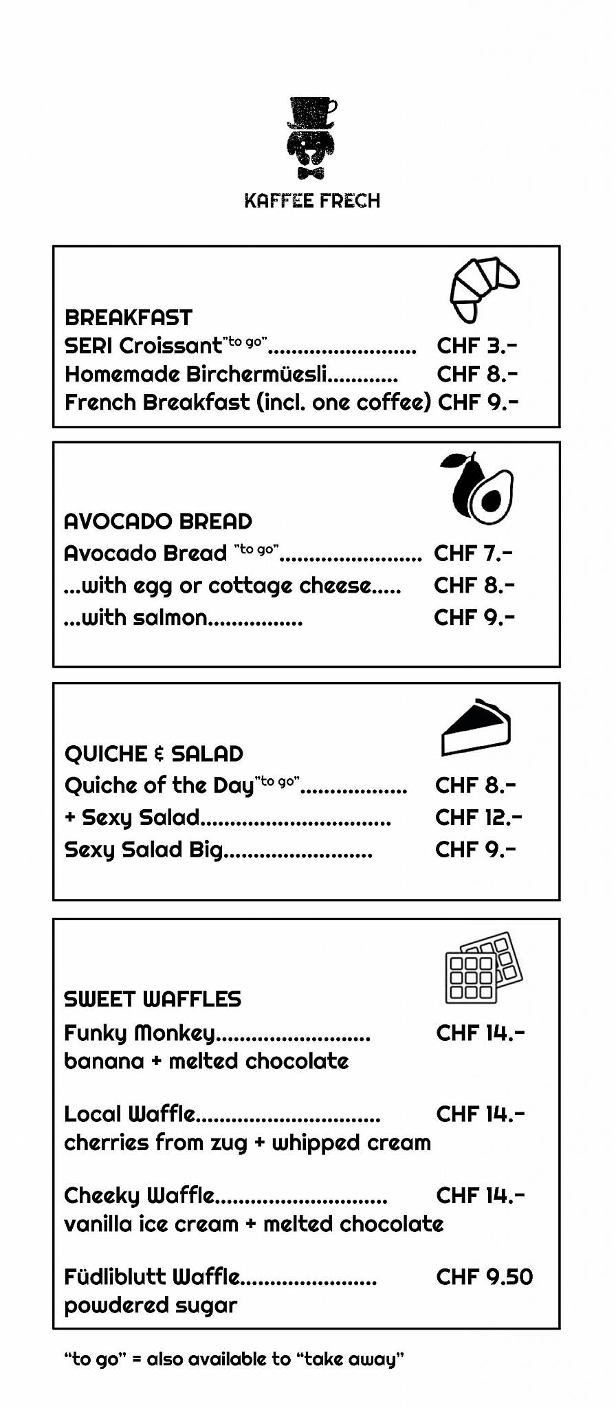 Menu di Kaffee Frech 