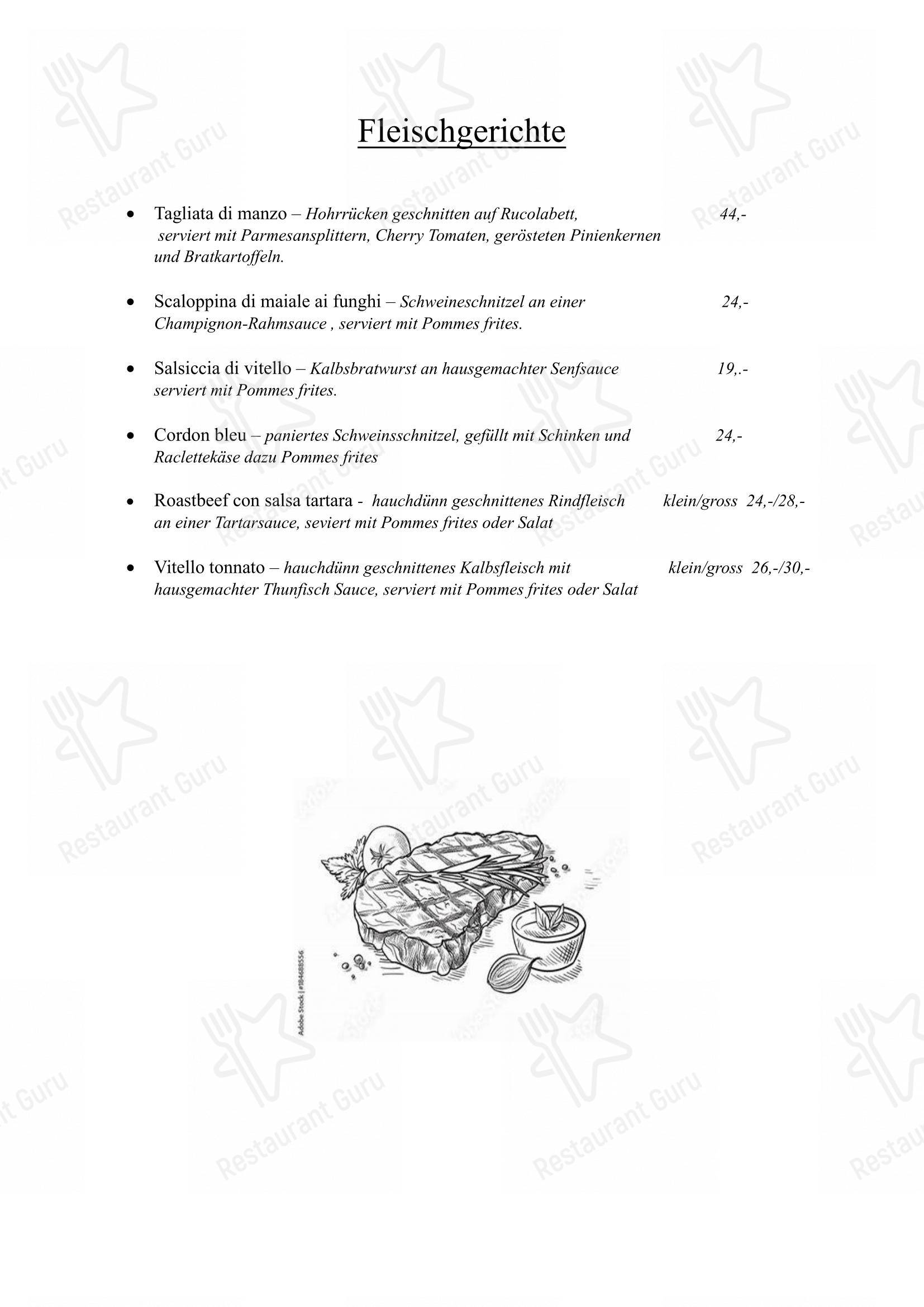 Ristorante - Pizzeria da Fabio Kafi Riggi in Riggisberg - Основное меню