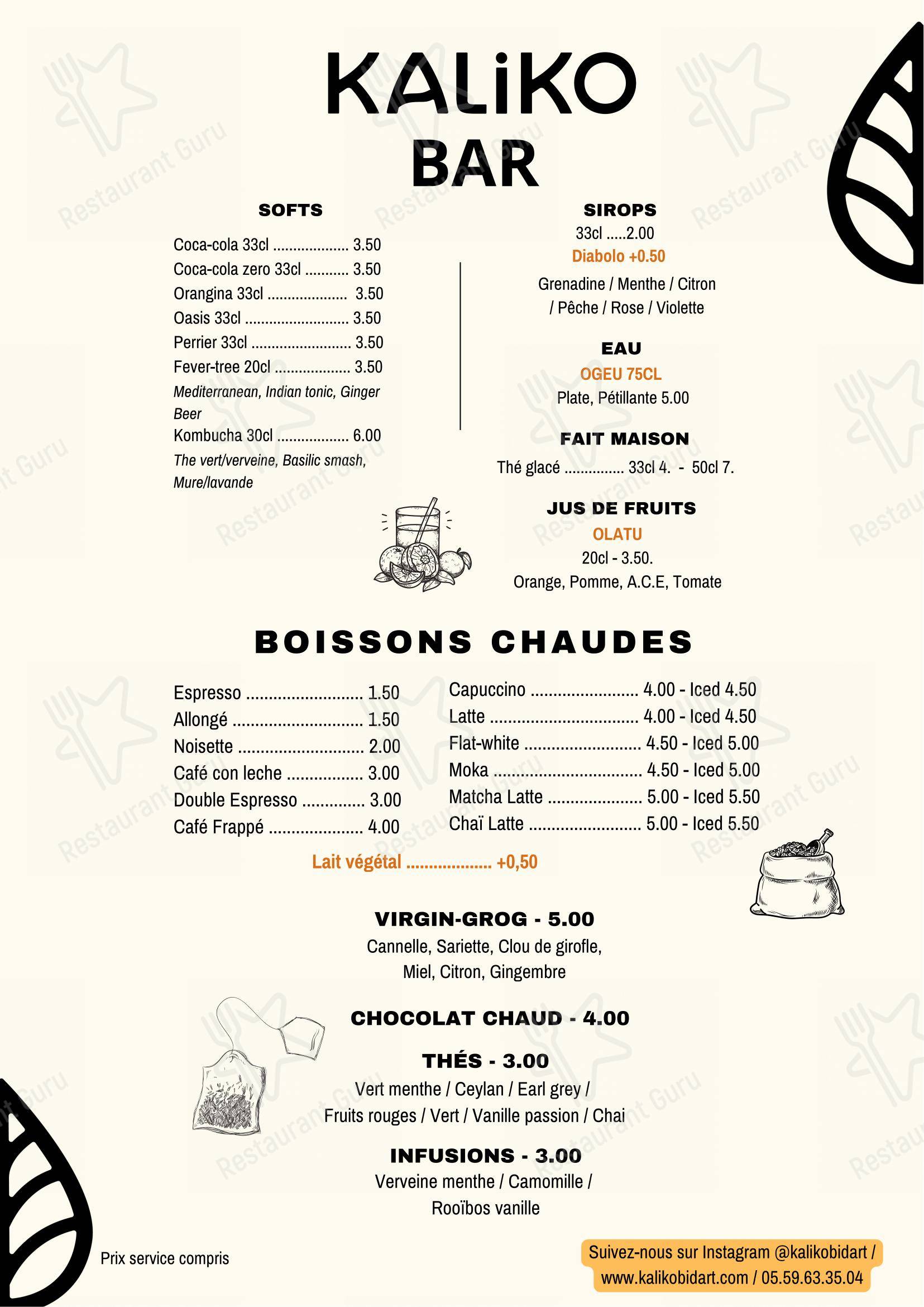Menu pour Kaliko - Детское