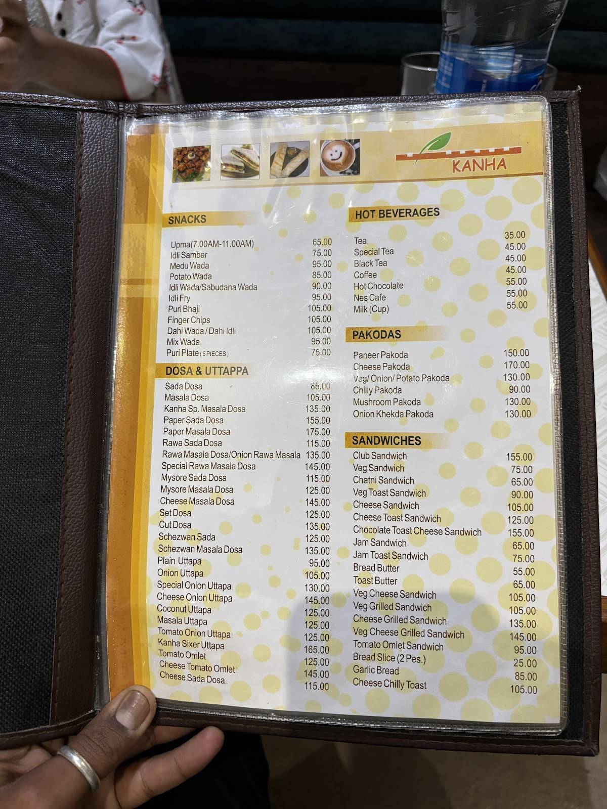 Kanha Veg menu