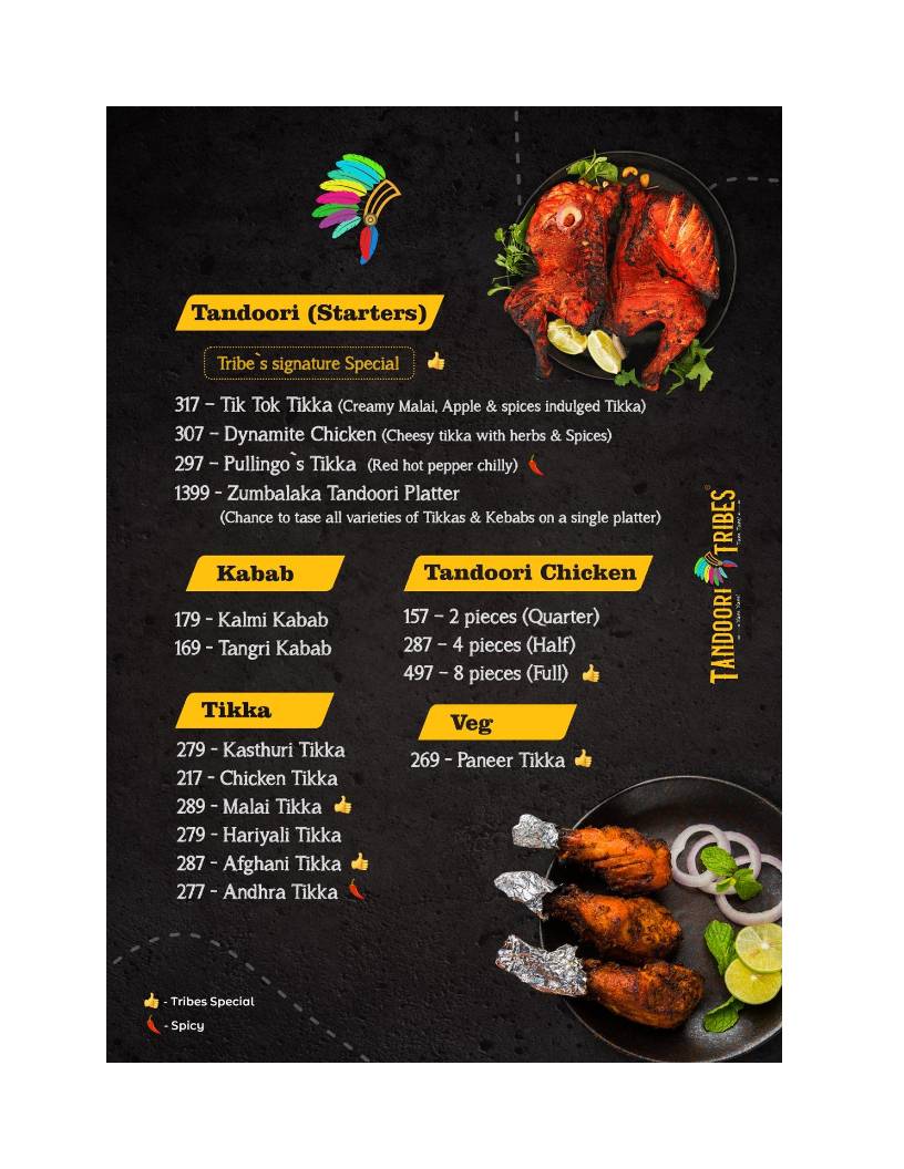 Tandoori Tribes & The Falooda Shop Karaikudi menu