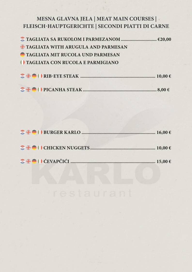 Menu di Karlo Restaurant 