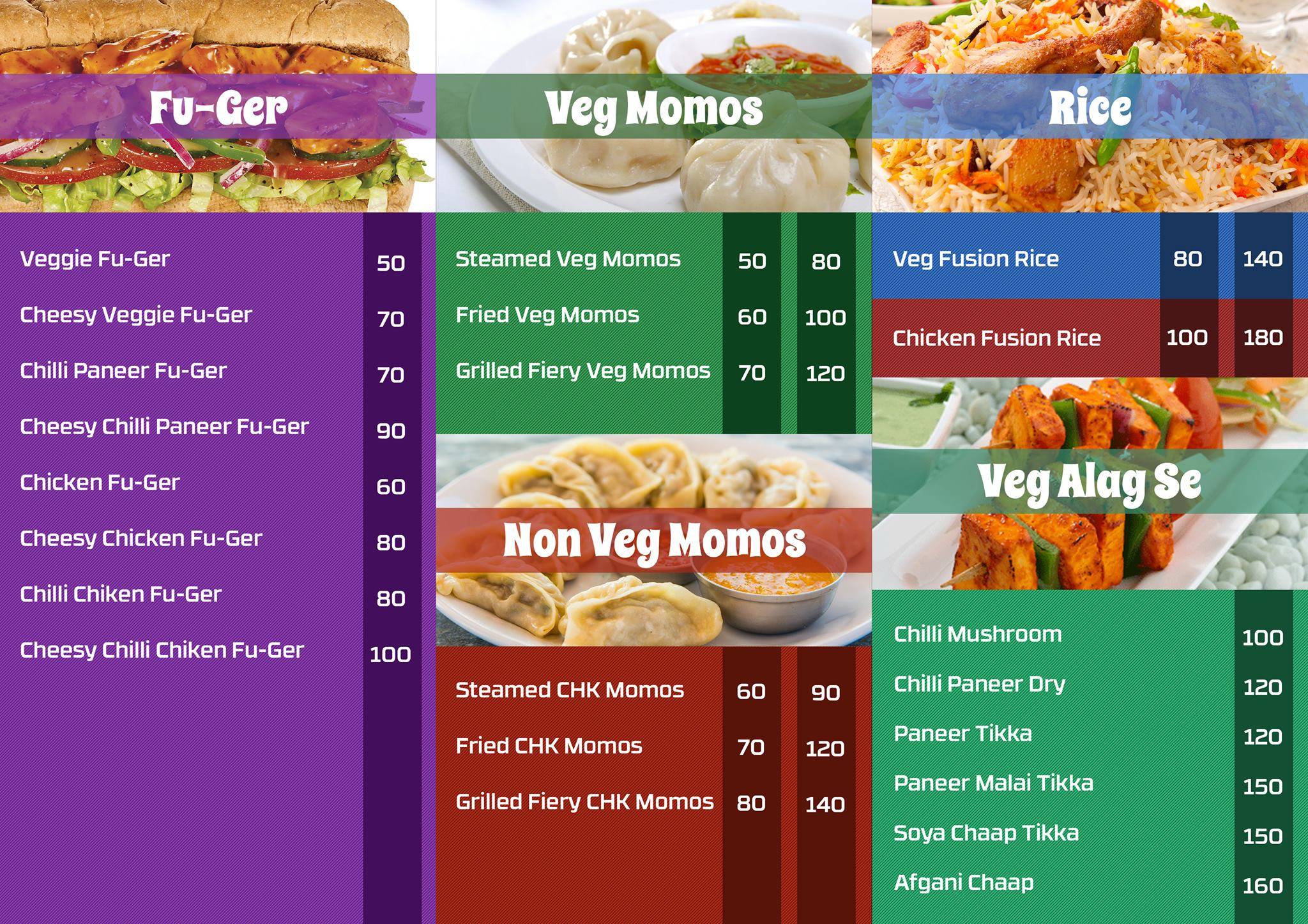 Kathi Fusion menu