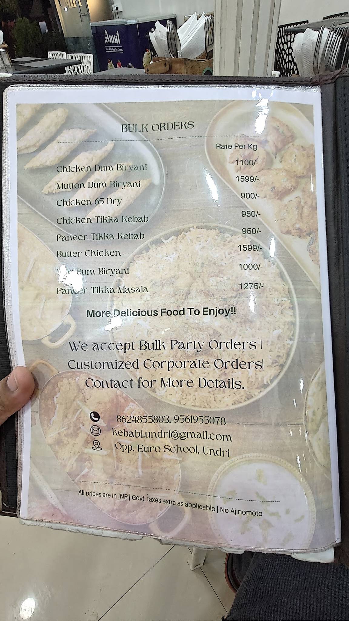 Kebabi menu