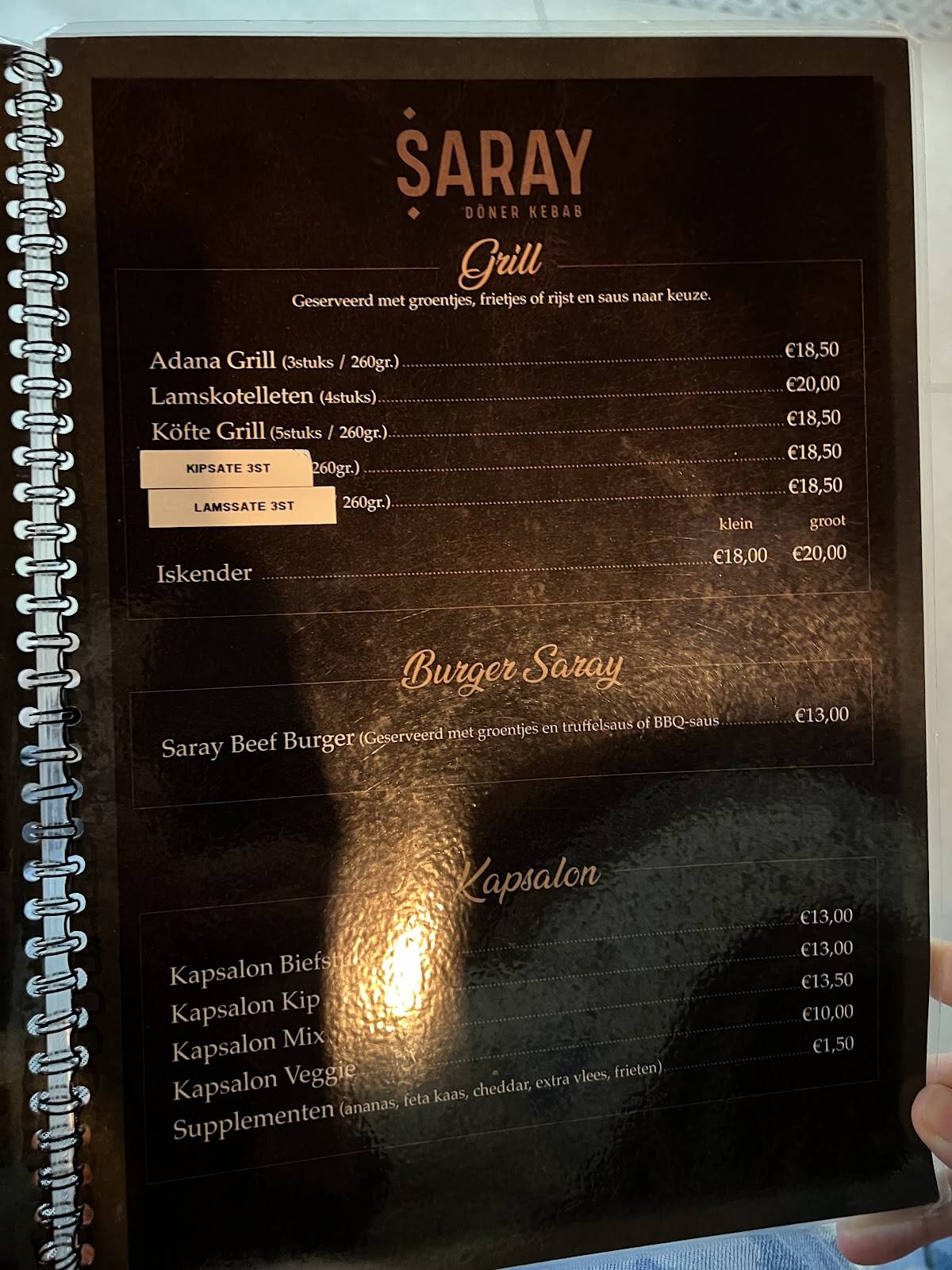 Menu de Kebap Saray