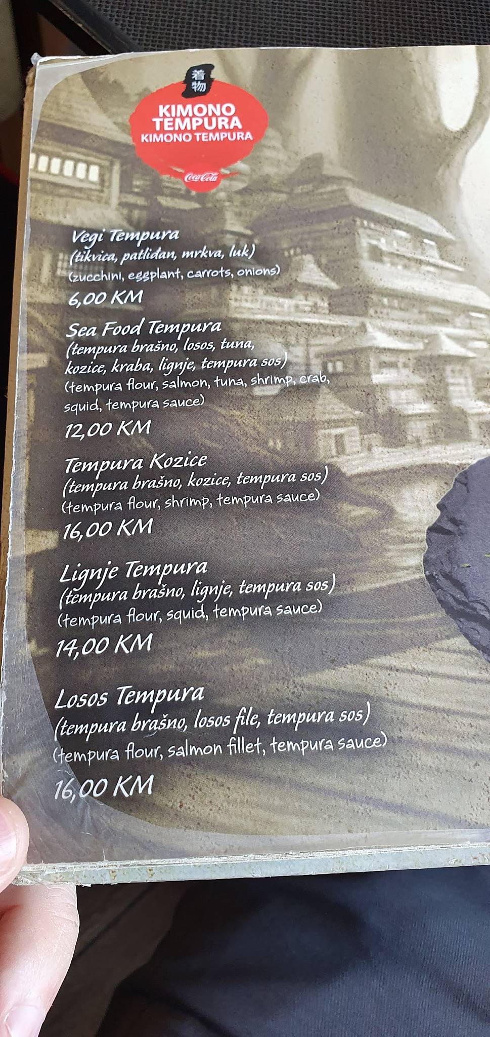 Kimono Restaurant Kusel Speisekarte