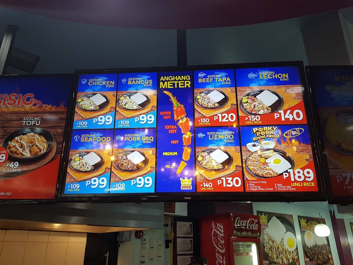 Menu at King Sisig Bulalo World restaurant, Quezon City