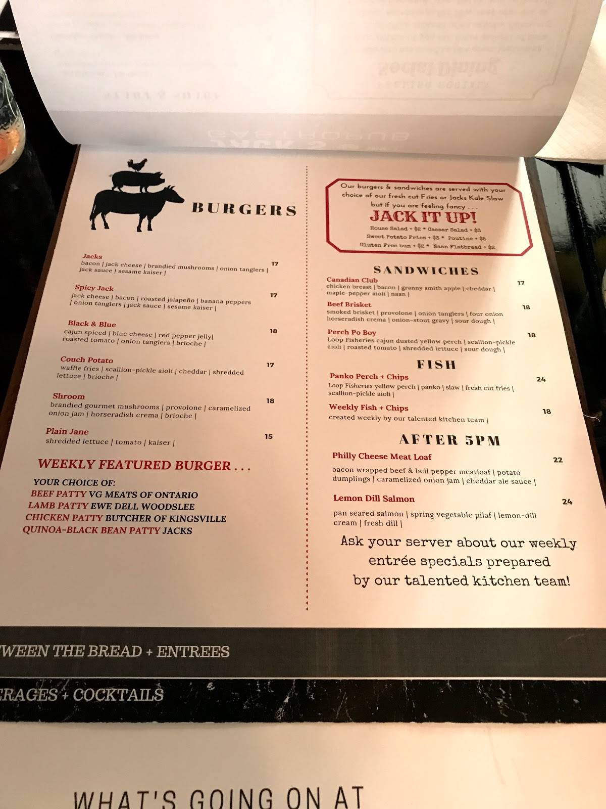 Menu at The Goose Kitchen + Bar by Jack's GastroPub, Kingsville