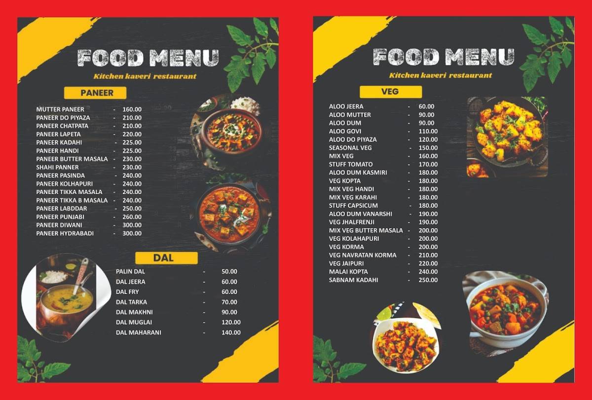 Kitchen kaveri restaurant with cabin menu