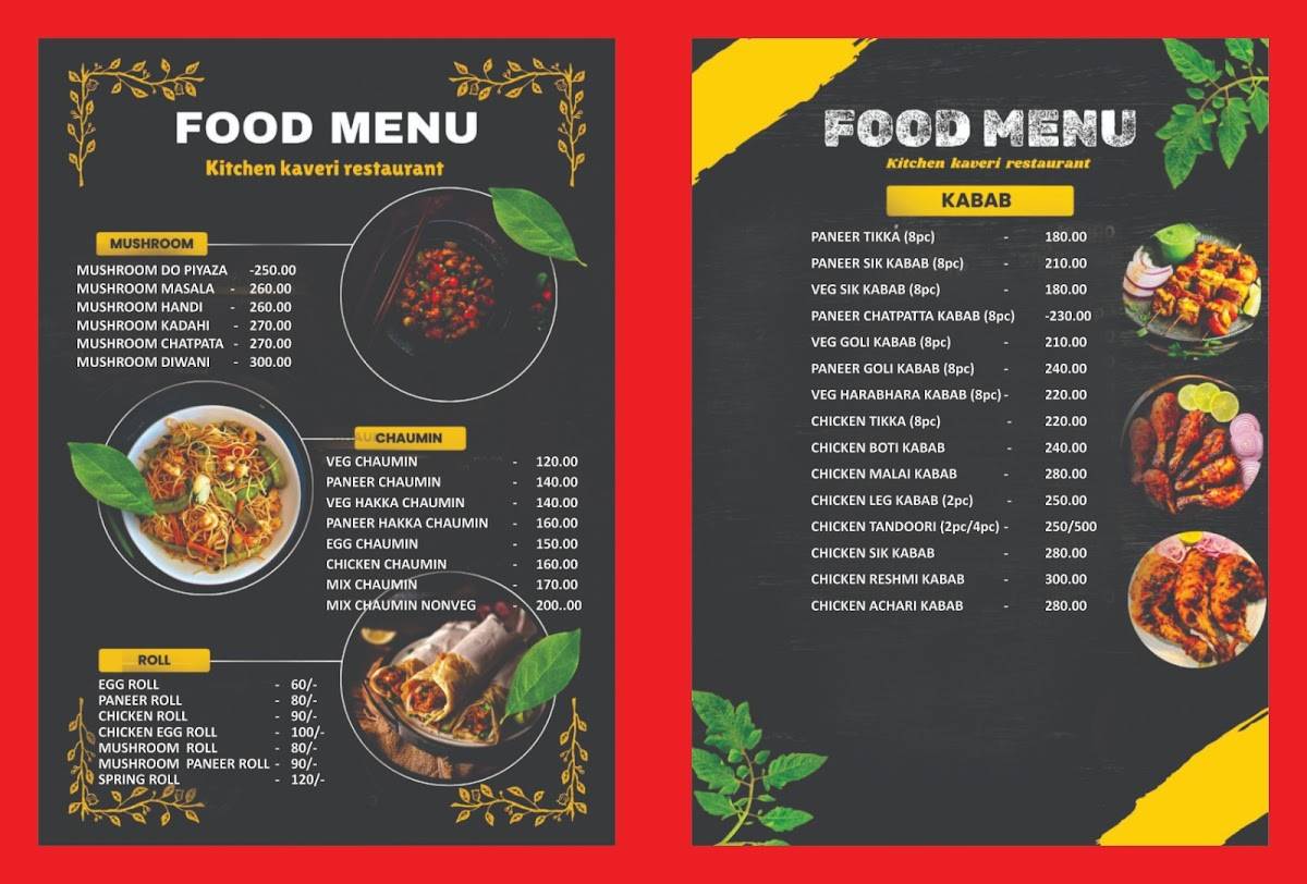 Kitchen kaveri restaurant with cabin menu