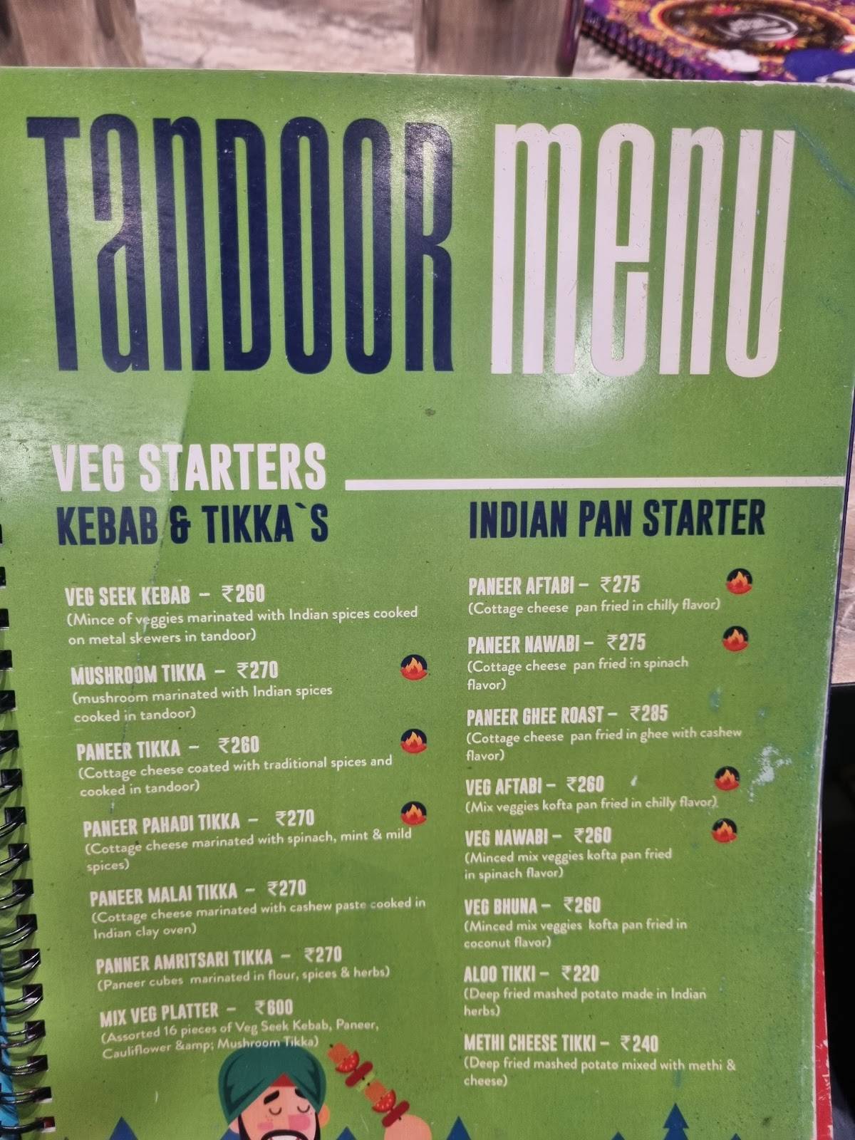 Urban Paratha menu