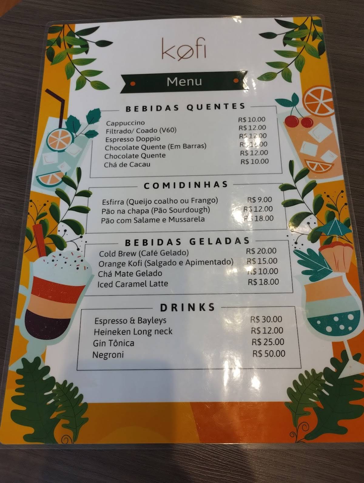 Kofi • Cafés e Chocolates cardápio