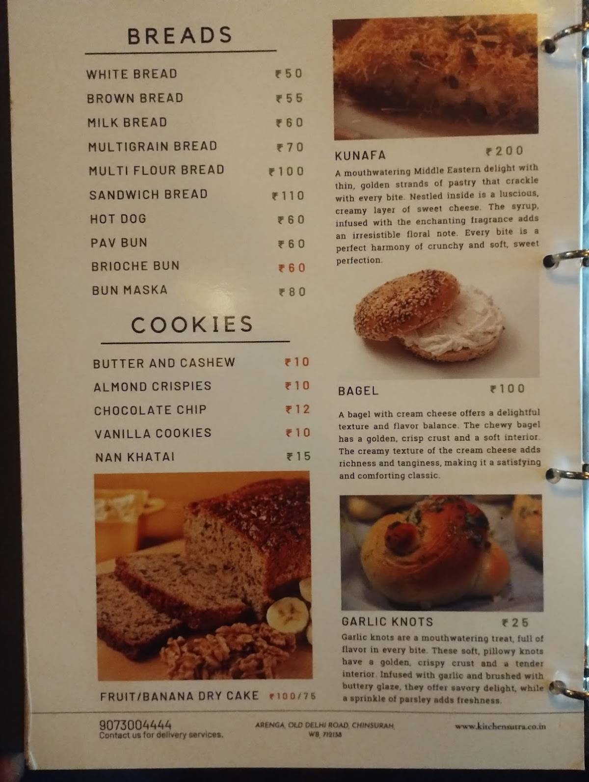 Kitchen Sutra menu