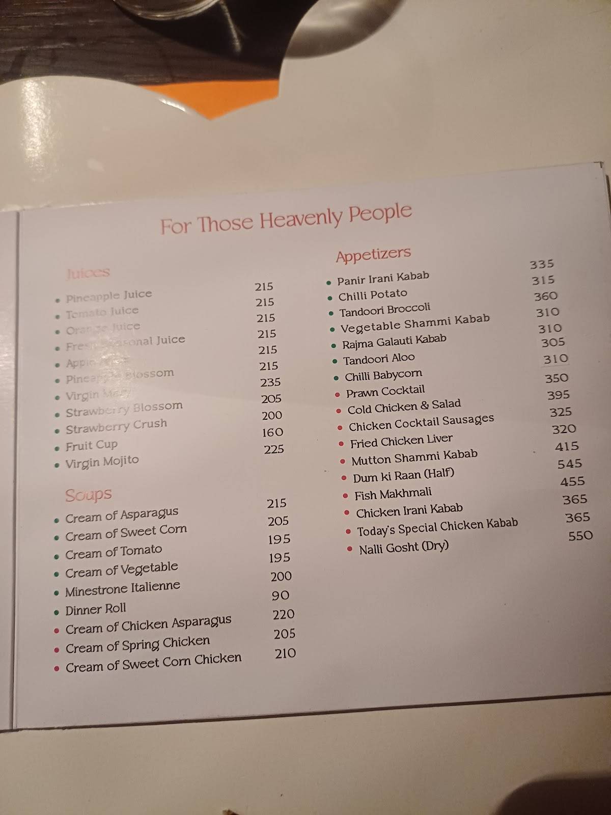 Peter Cat menu
