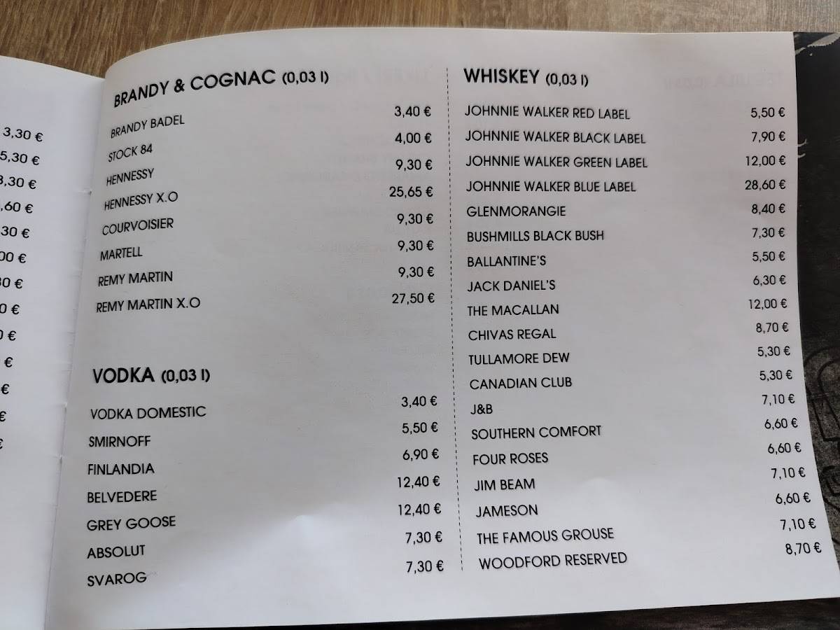 Menu di Kon-Tiki Bar 