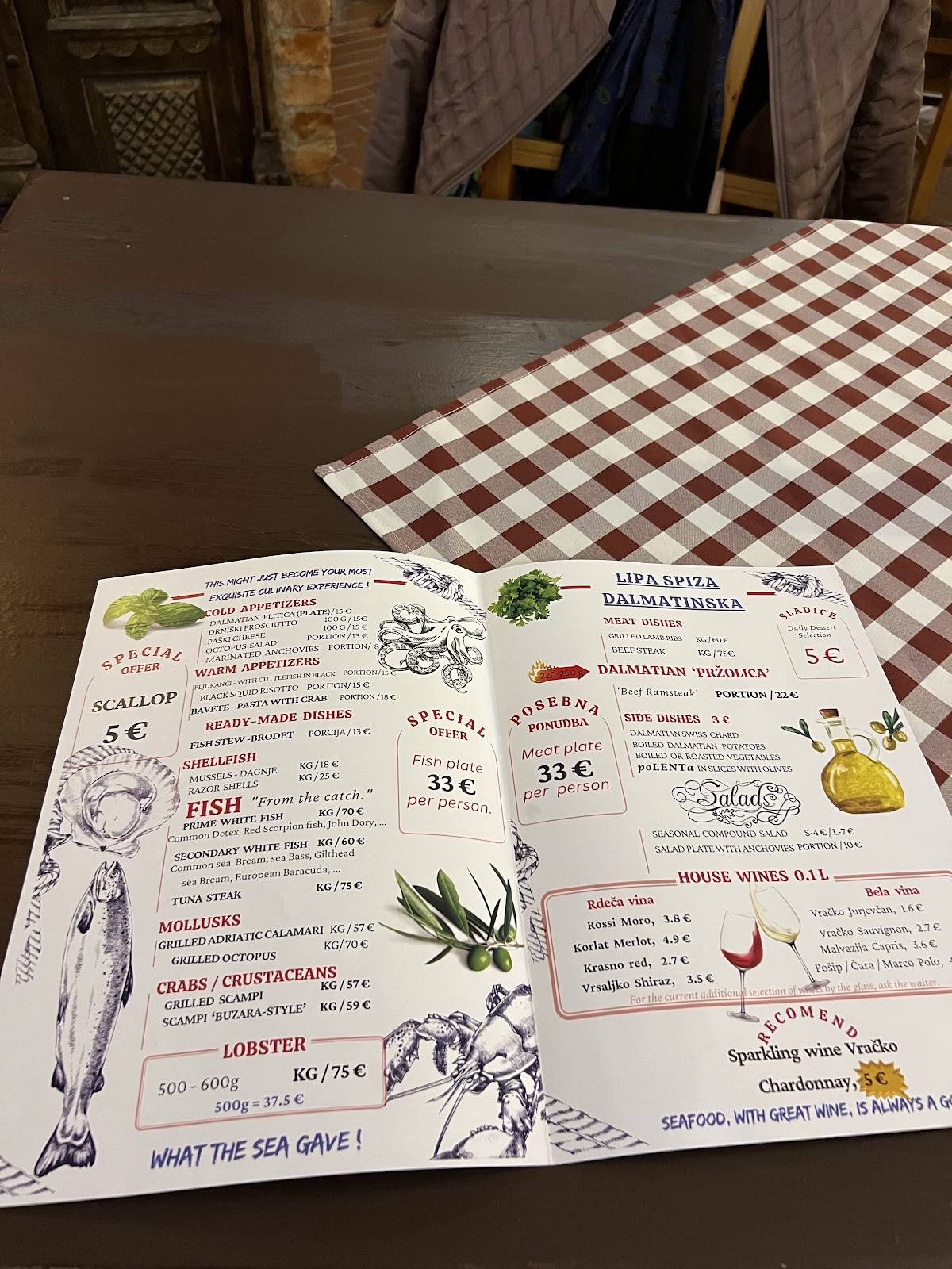 Menu di Konoba Dario 