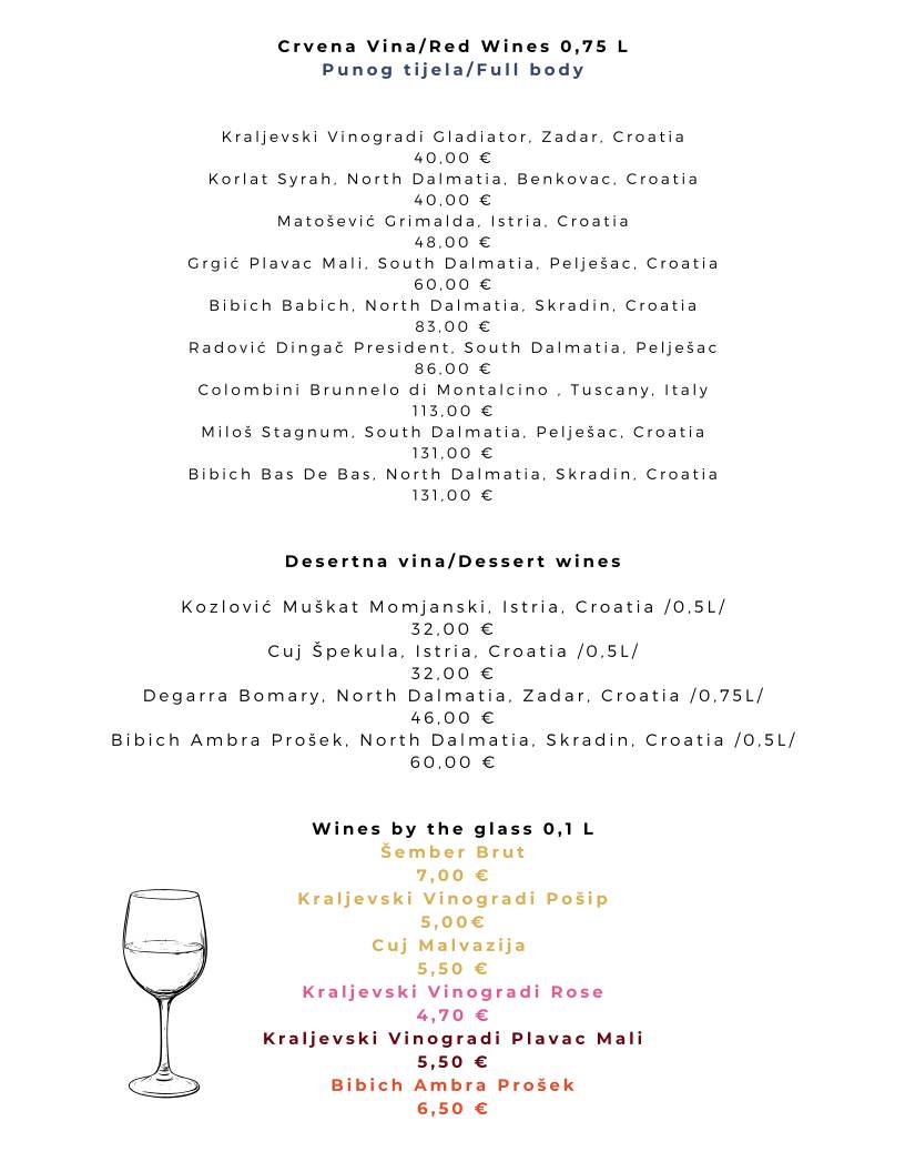 Menu di Konoba Griblja 