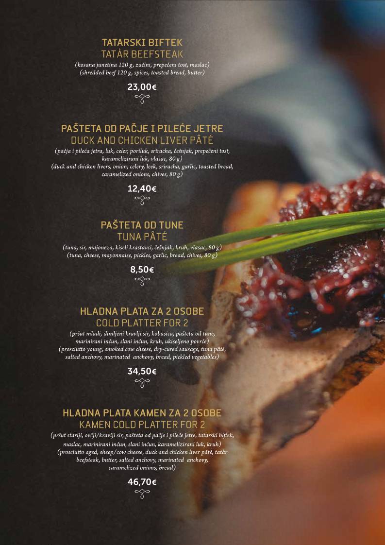 Menu di Konoba Kamen Zadar 2012 