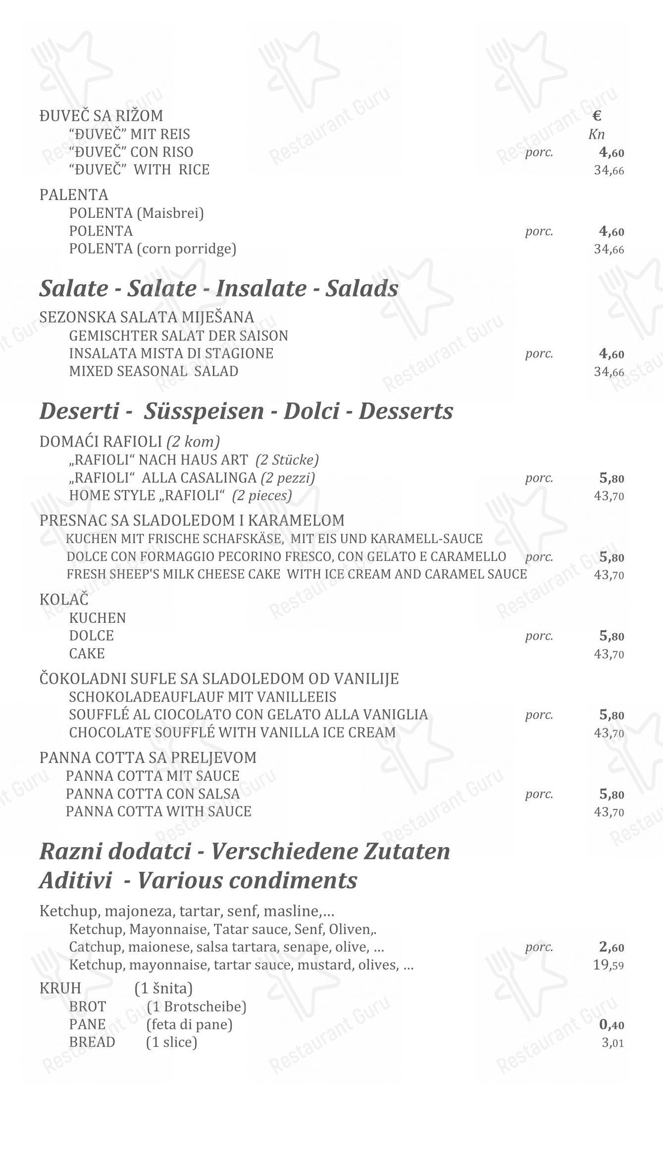 Menu per Konoba Sidro ristorante