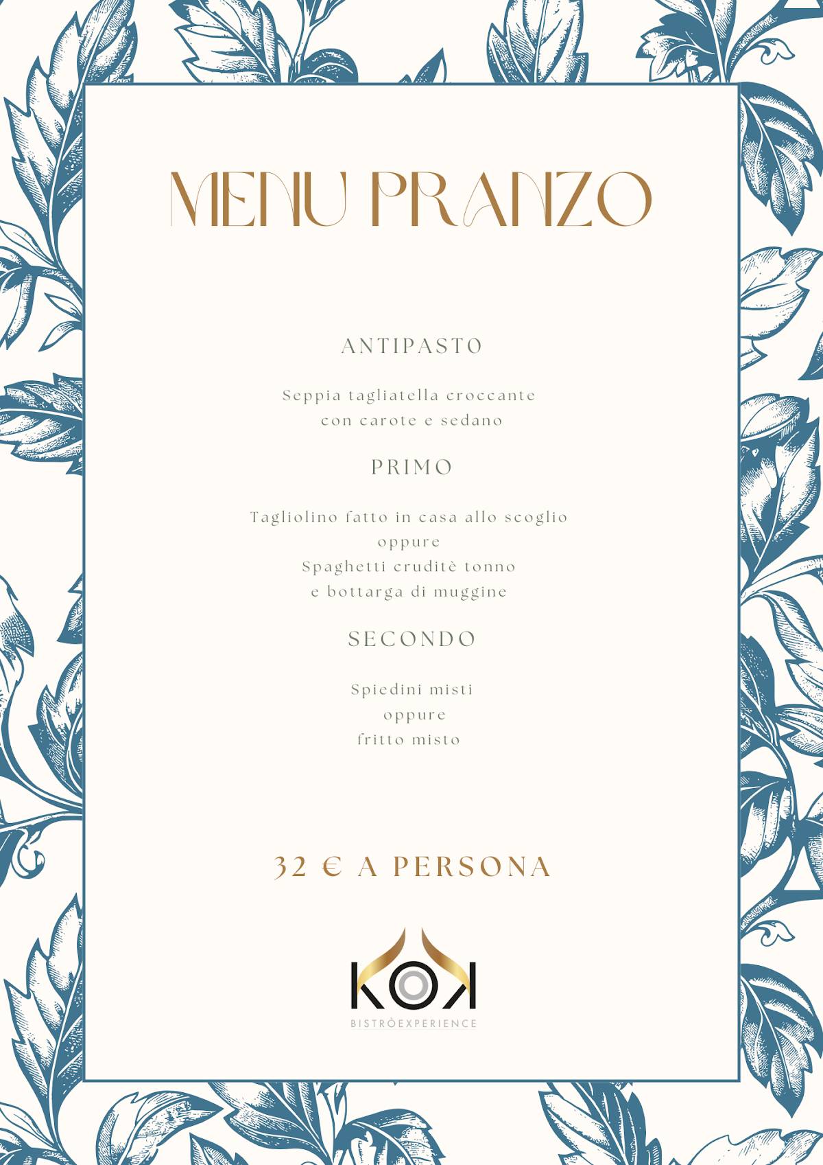 Menu di Kook Bistrò Experience Riccione 