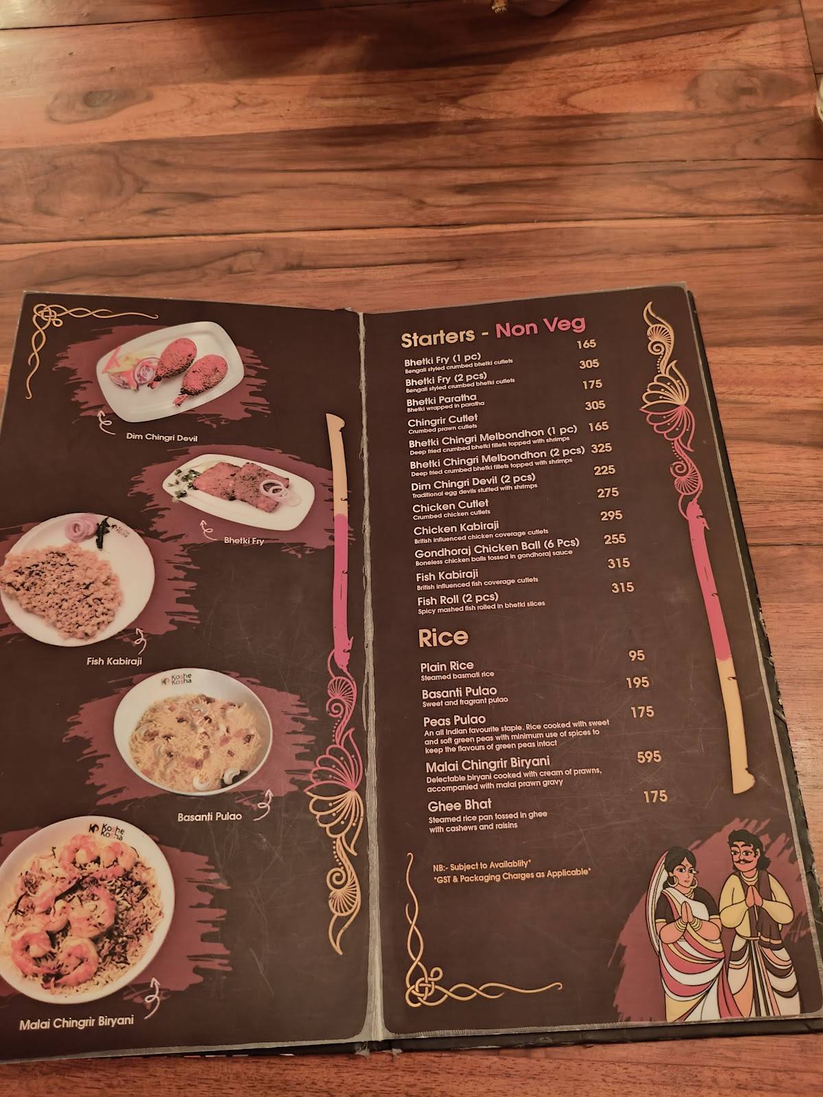 Koshe Kosha Durgapur menu