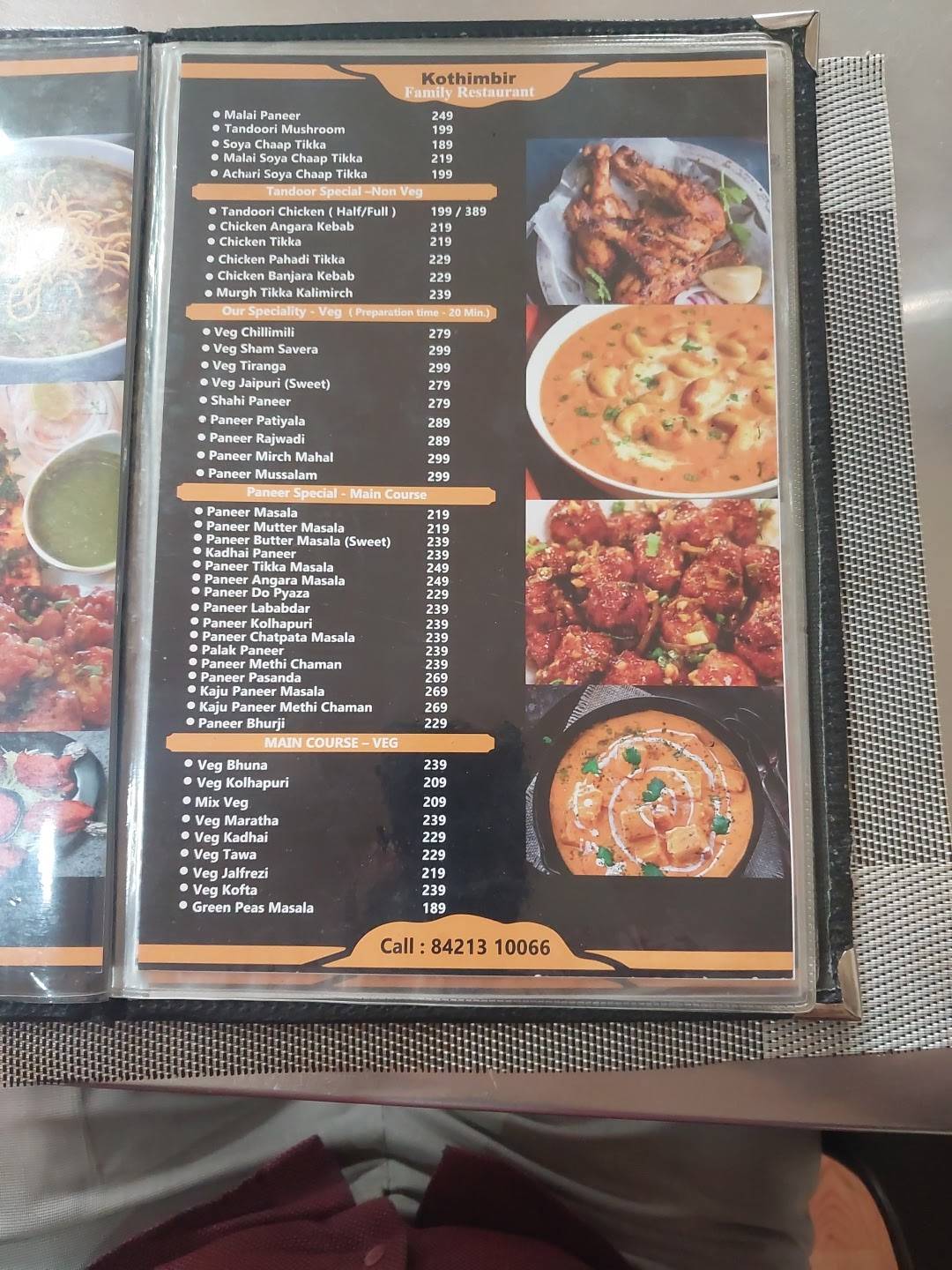 Kothimbir Family Restaurant menu